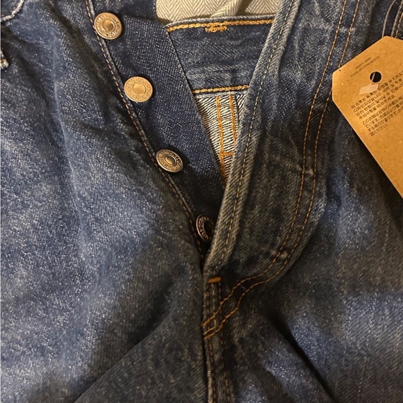 Levi’s 501 Original Shorts Denim Distressed Raw Hem W30 High Rise - Picture 7 of 14